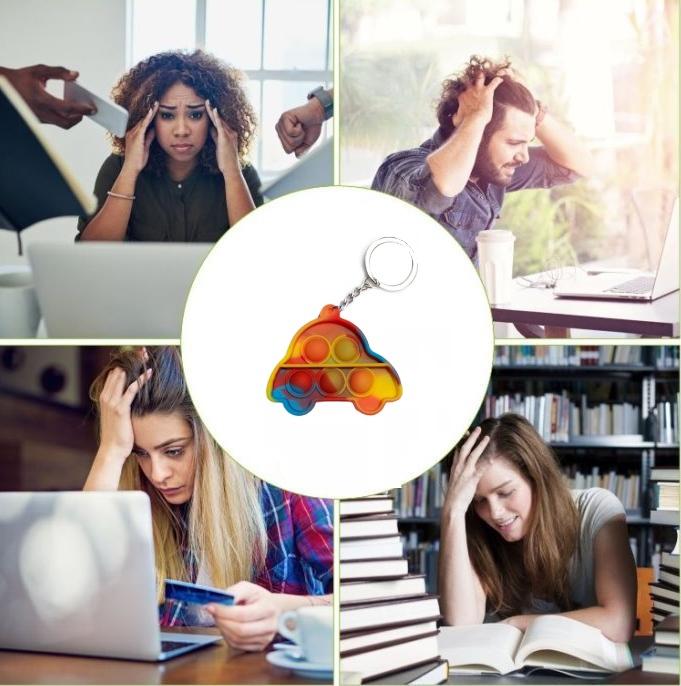 Брелок-игрушка POP IT Машинка (7х4см) антистресс (тактильная, сенсорная)