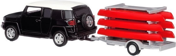 Машина АВТОПАНОРАМА Toyota FJ Cruiser c прицепом с досками для серфинга (JB1251174)