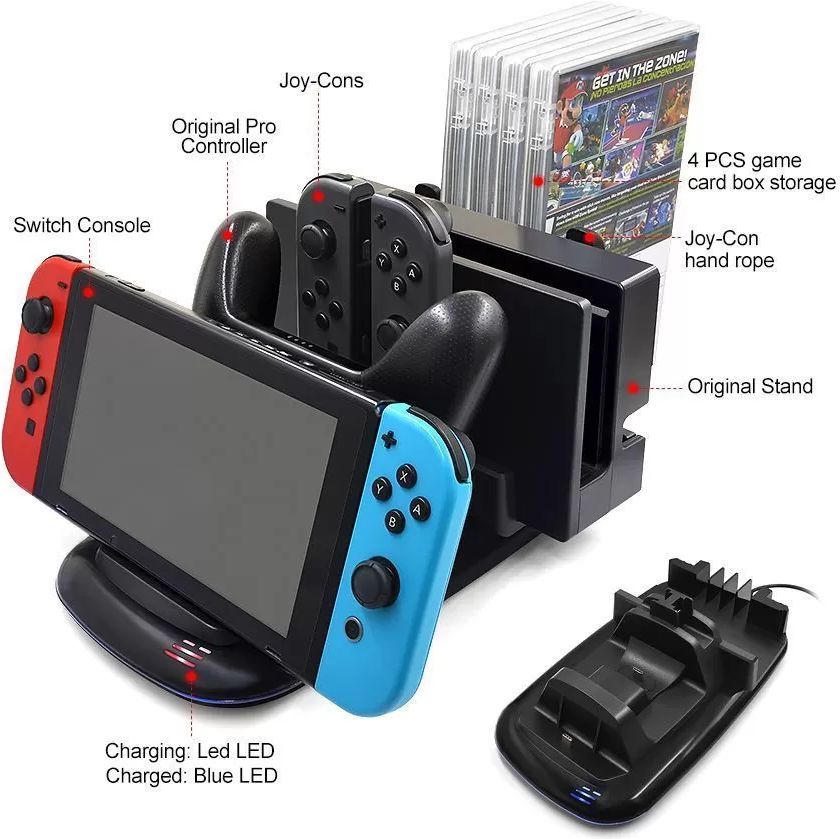 Подставка Nintendo Switch + зарядная станция + держатель для картриджей (SND MIMD-425)