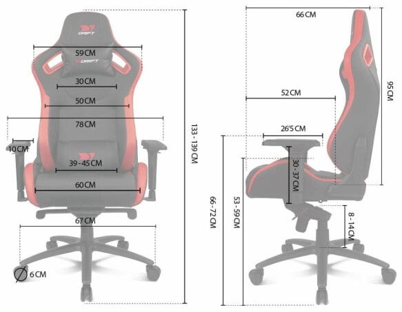 (EU) Игровое кресло DRIFT DR600BL, 269679086, Чёрное/Голубое