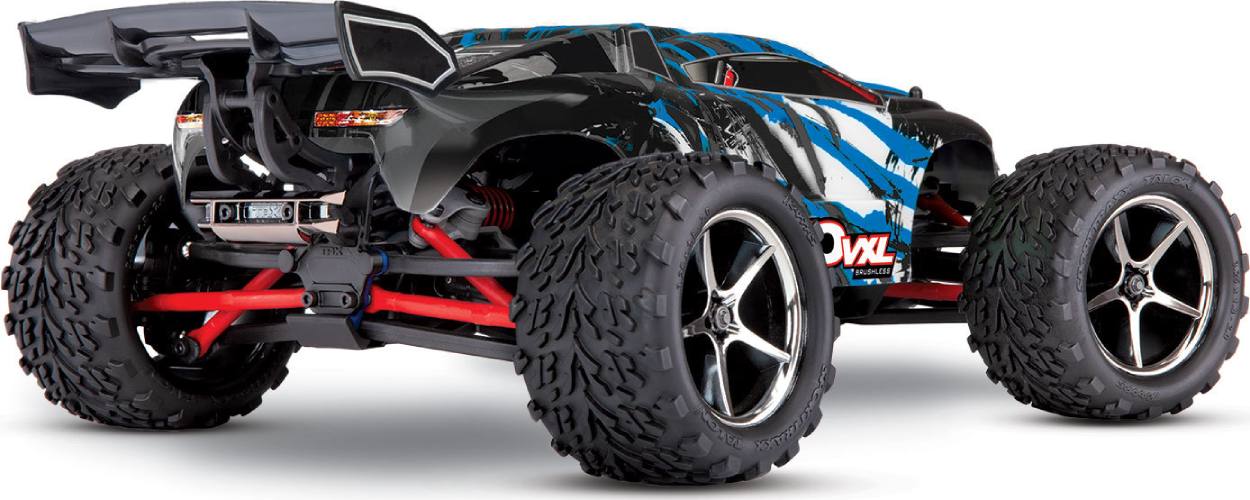 Радиоуправляемая модель трагги Traxxas E-Revo VXL TSM 4WD RTR 1к16 (TRA71076-3-BLX)