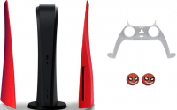 Комплект для кастомизации PS5 (красный): съёмные боковые панели + съёмная панель для DualSense + низкие накладки на стики Marvel Spider-Man Miles Morales