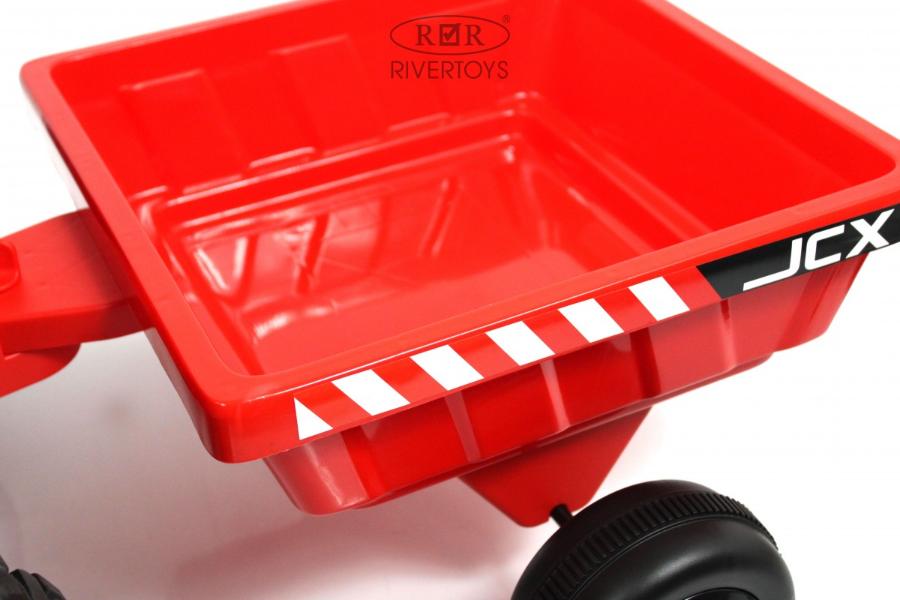 Детский электромобиль RiverToys трактор-погрузчик T333TT красный