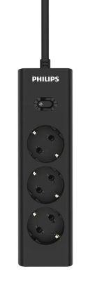 Сетевой фильтр Philips, 3 розетки, 2 м, Чёрный, CHP2135BA/51