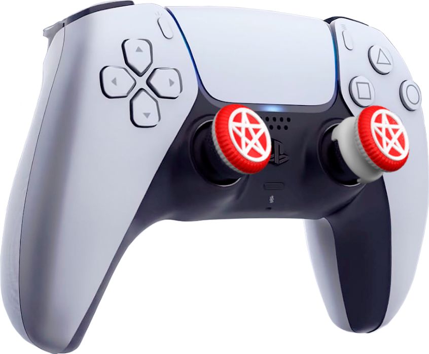 2 низкие + 1 высокая накладки на стики Mystic для DualSense PS5 (красные)