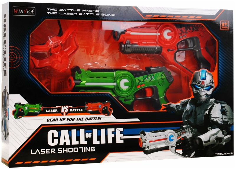 Набор лазерный бой Call of Life (2 пистолета + 2 маски), Winyeaw 7001D