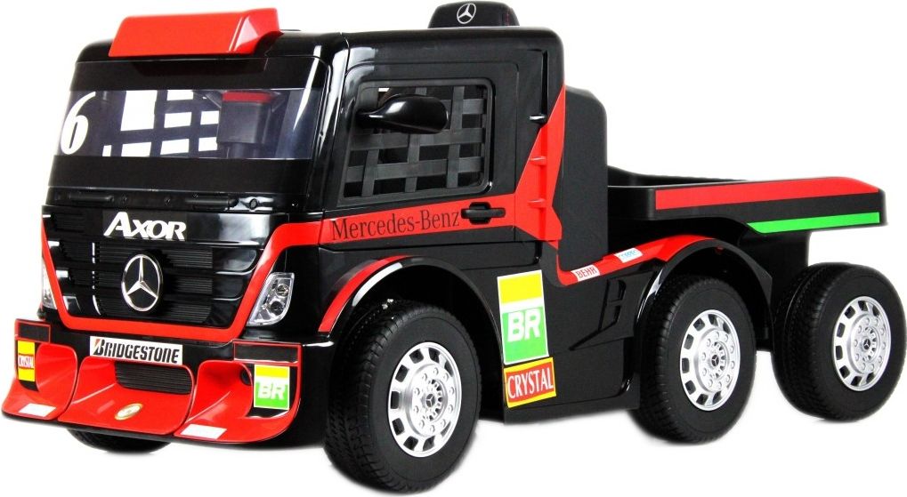 Детский электромобиль RiverToys Mercedes-Benz Axor с прицепом (H777HH) красный