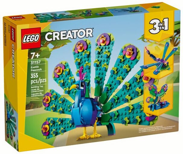 (EU) Игрушка-конструктор LEGO Creator Экзотический павлин 3 в 1 (31157)