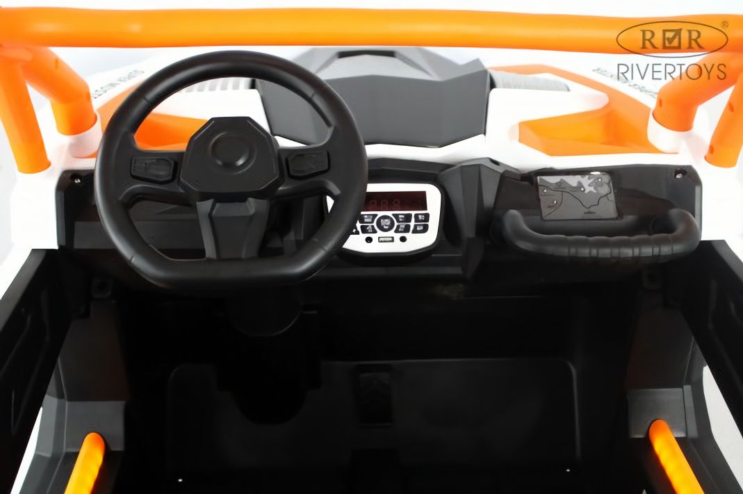 Детский электромобиль X707XX бело-оранжевый