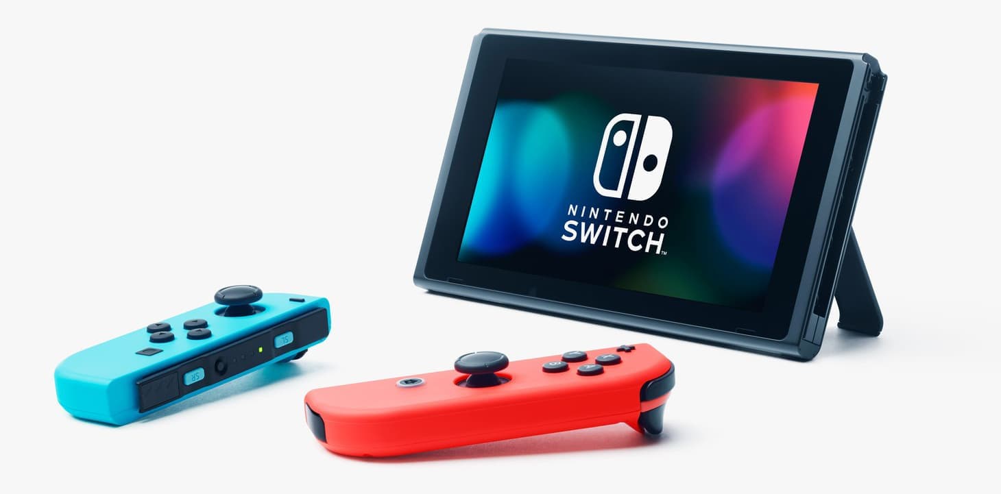 Nintendo Switch 32GB rev.2 (неоновый красный/неоновый синий) + игра Nintendo Switch Sports