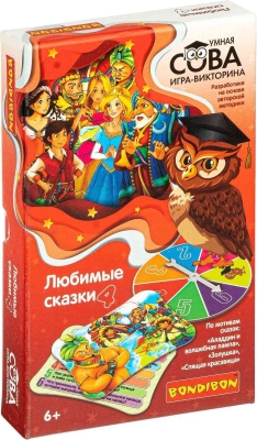 (EU) Настольная игра Bondibon Игра-викторина Умная Сова «Любимые сказки 4»