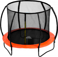 Батут DFC KENGOO II 8ft чёрно-оранжевый, внутр.сетка, лестница (244см) 8FT-BAS-BO