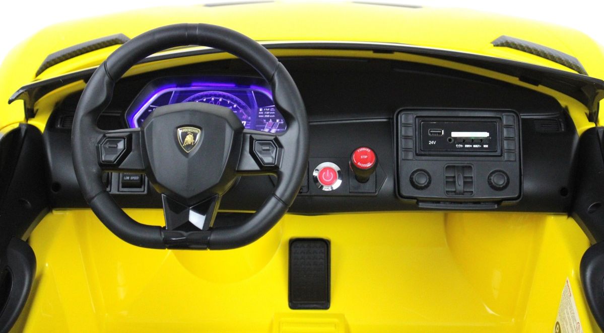 Детский электромобиль RiverToys Lamborghini Aventador SVJ (A111MP) желтый