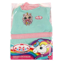Одежда для кукол 40-42см комбинезон бирюзовый единорог КАРАПУЗ в шт.100шт OTF-2205C-RU