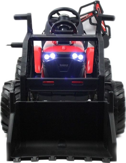 Детский электромобиль RiverToys экскаватор-погрузчик A777MP красный