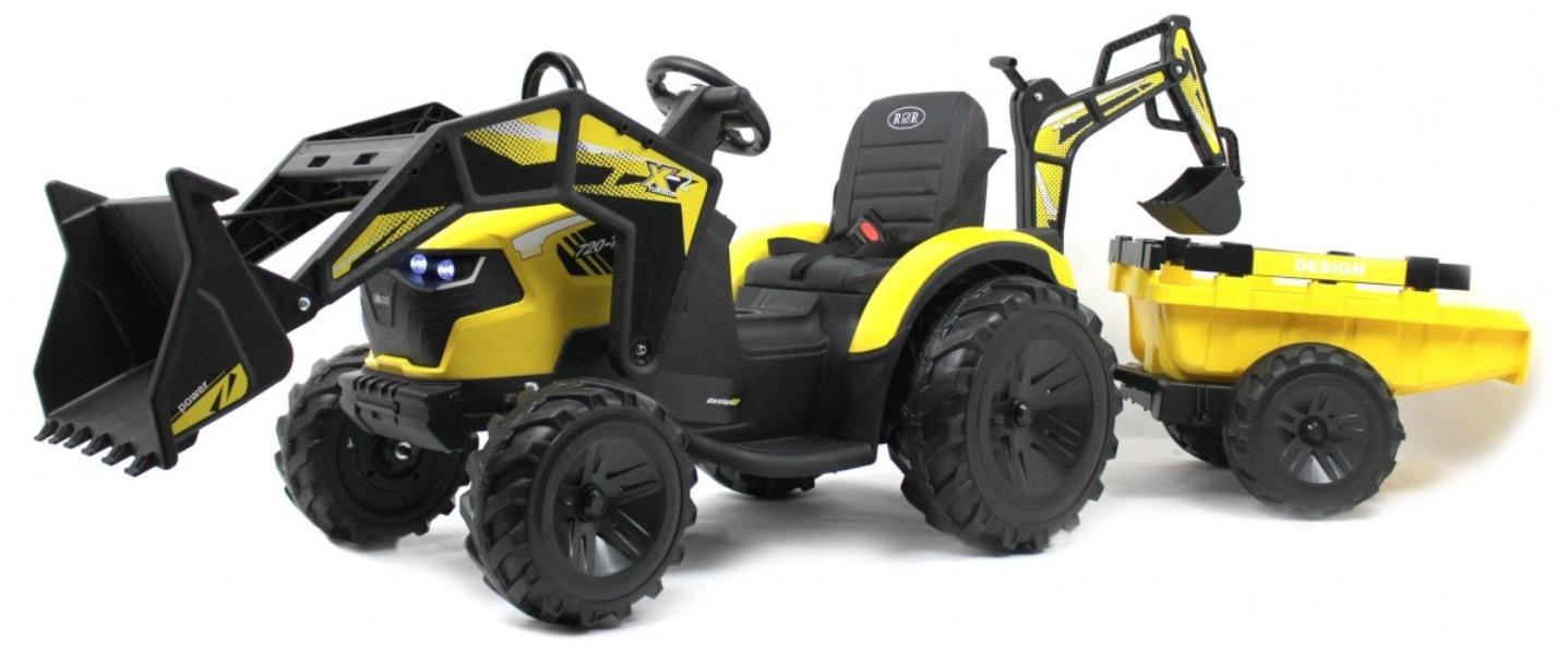 Детский электромобиль RiverToys экскаватор-погрузчик A777MP жёлтый 38315₽