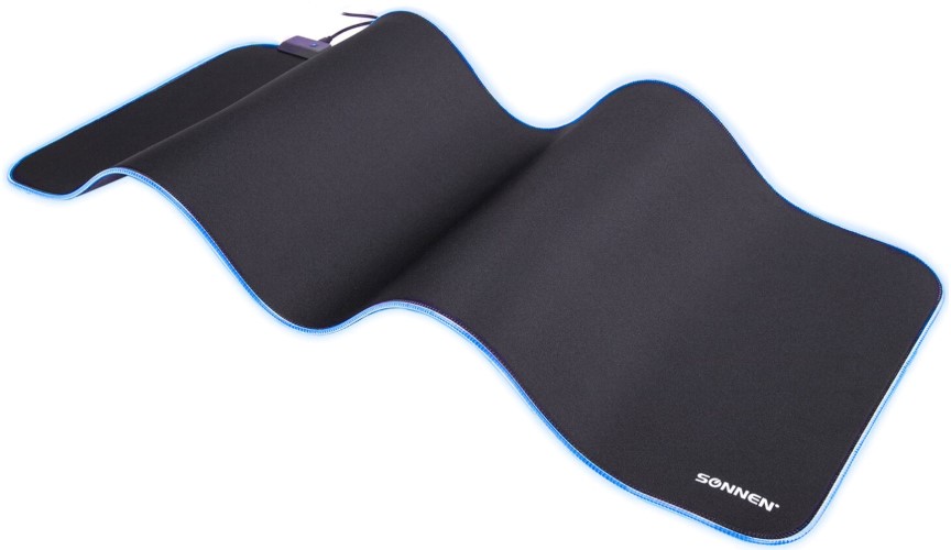 Коврик для мыши и клавиатуры игровой с подсветкой (RGB) SONNEN "CHAMELEON", 800x300х4 мм, 513614