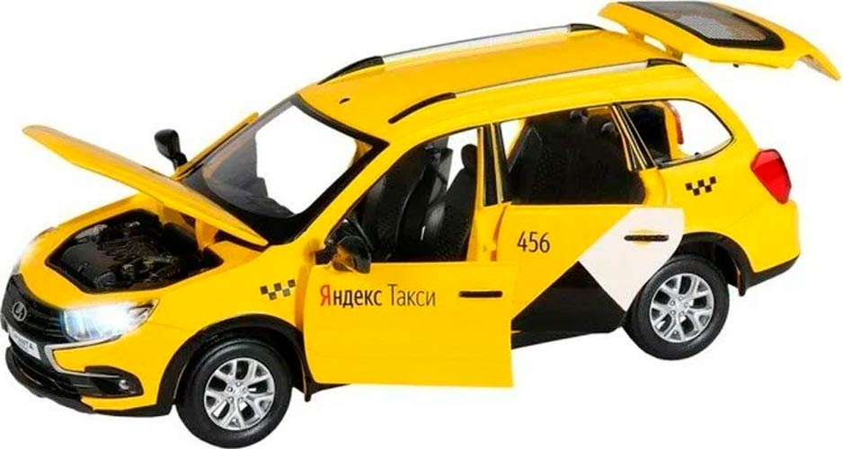 Машина АВТОПАНОРАМА Яндекс.Такси LADA GRANTA CROSS (жёлтый) (JB1251347)