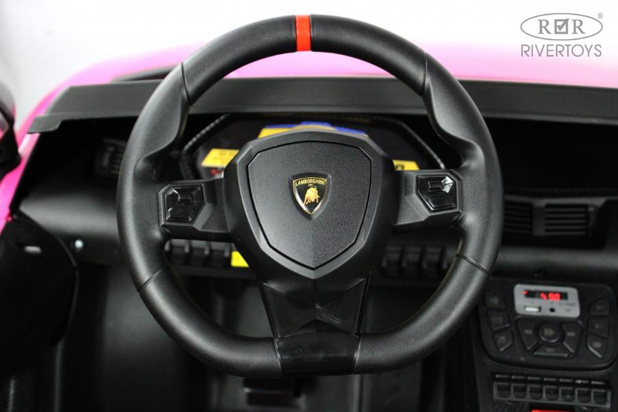 Детский электромобиль RiverToys Lamborghini Aventador SV (M777MM) розовый