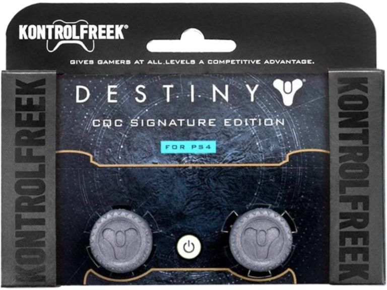 2 низкие накладки на стики KontrolFreek Destiny для геймпада DualShock PS4 (серые)