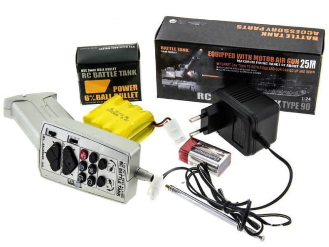 Р/У танк Heng Long 1/24 TYPE 90, стреляет шариками, RTR, 3808