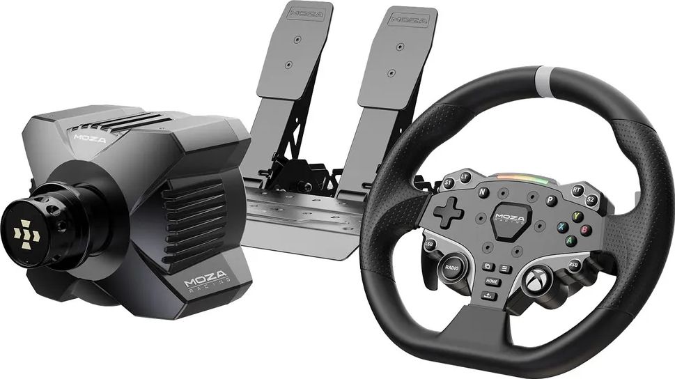 Игровой руль MOZA R3 Bundle (R3 Base, ES Wheel, SR-P Lite double Pedals, Table Clamp) RS053