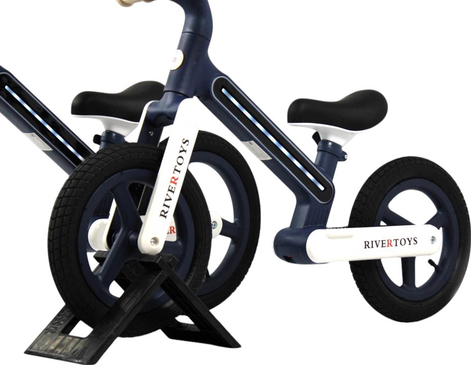 Детский беговел RiverToys (HB-003) сине-(белый)