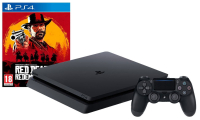 Sony PlayStation 4 Slim (1Tb) (PS4, CUH-2216B) + игра Red Dead Redemption 2
