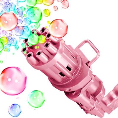 Генератор мыльных пузырей Gatling Electric Bubble Gun Миниган (розовый)
