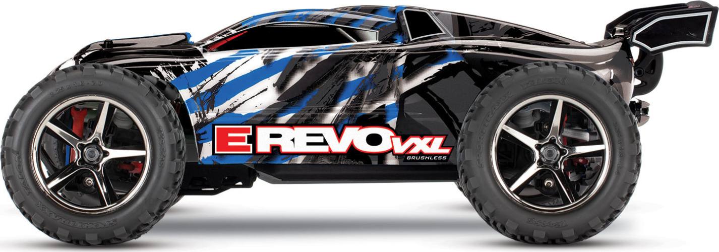 Радиоуправляемая модель трагги Traxxas E-Revo VXL TSM 4WD RTR 1к16 (TRA71076-3-BLX)
