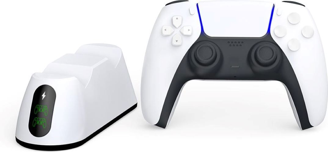 Зарядная станция DOBE для 2-х геймпадов Sony Dualsense (белая) (TP5-0516B)