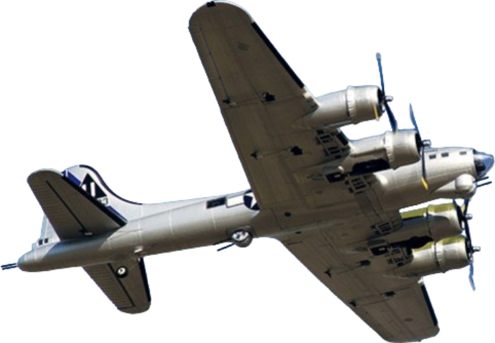 Радиоуправляемая модель Top RC самолет B17 серебристый PNP (top073B)