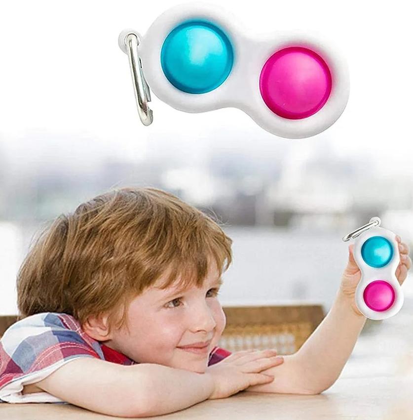Брелок-игрушка Simple Dimple Двойной (4х8см) (белый) антистресс (тактильная, сенсорная)