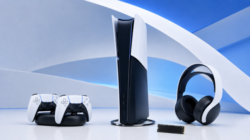 Стартовый набор для PS5 — консоль, накопитель, второй геймпад и гарнитура