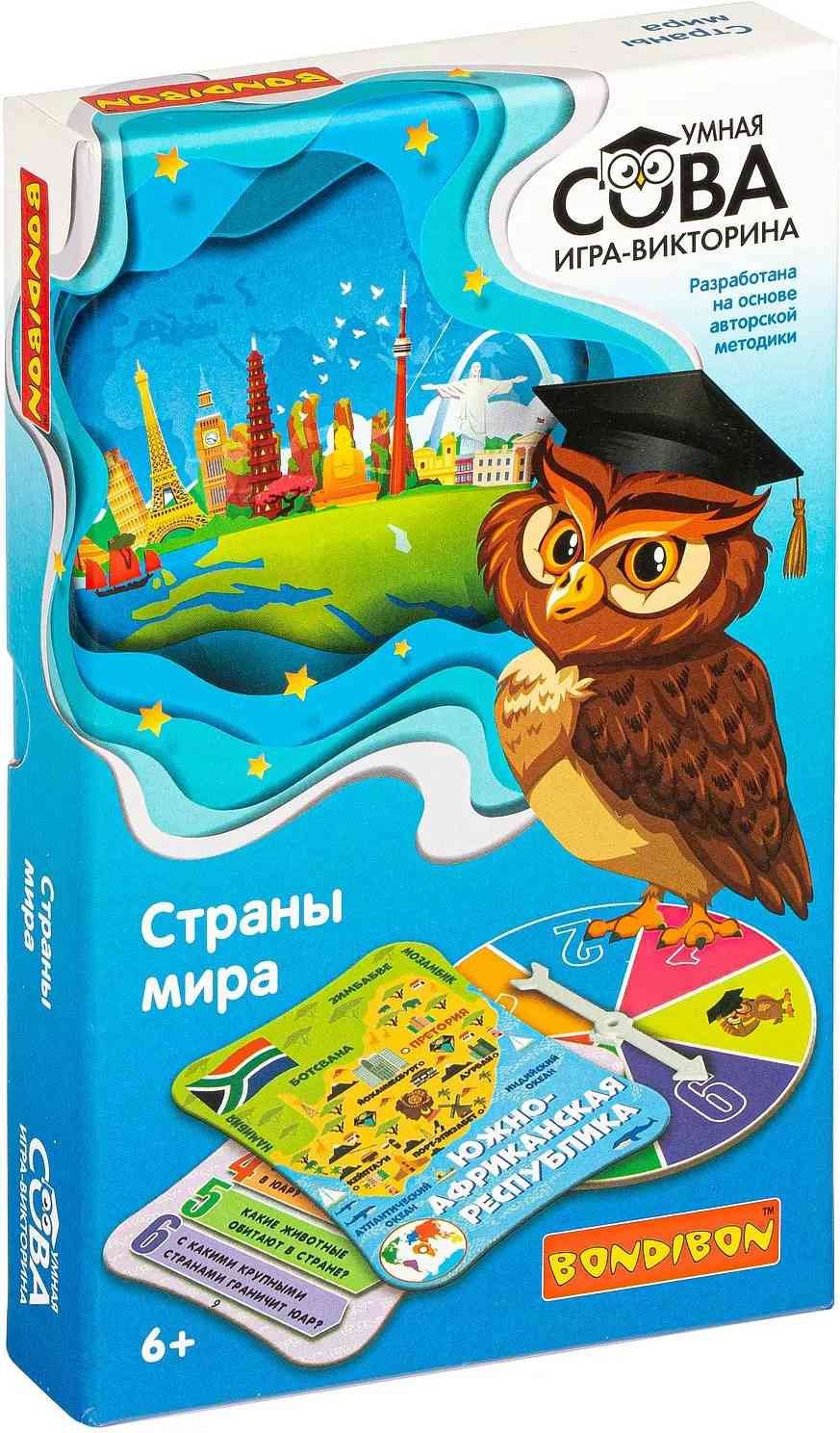(EU) Настольная игра Bondibon Игра-викторина Умная Сова «Страны мира»