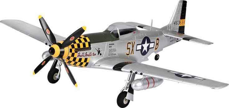 Радиоуправляемая модель самолет Top RC top017D P-51D Pro желтый 750мм flight controller PNP