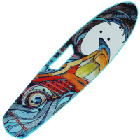 Пениборд 66 см с ручкой, принт, pu колеса свет 60х45мм, граффити цветн. - в кор.8шт JP-HB-128B-1