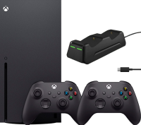 Microsoft XBOX Series X + 2-й геймпад (Carbon Black) + Кабель для PC + Зарядная станция + 2 аккумулятора + 4 крышки