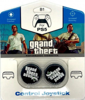 Низкие накладки на стики CQC Grand Theft Auto для геймпада DualSense (белый)