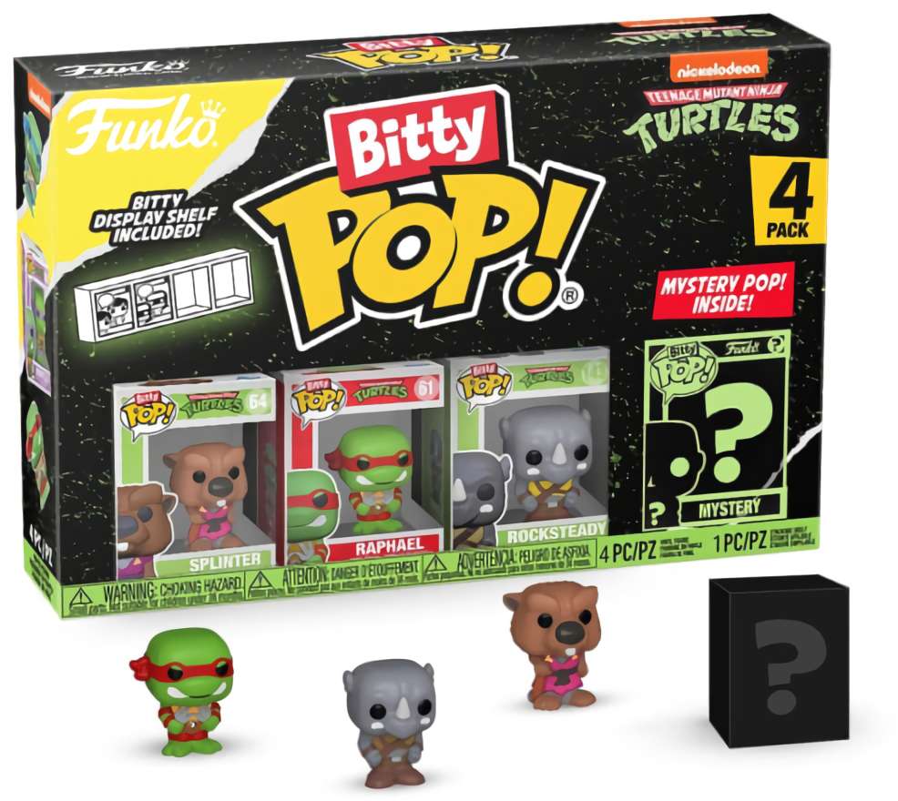 (EU) Фигурка Funko Bitty POP! Teenage Mutant Ninja Turtles Series 3: Splinter, Raphael, Rocksteady & Mystery (71509)