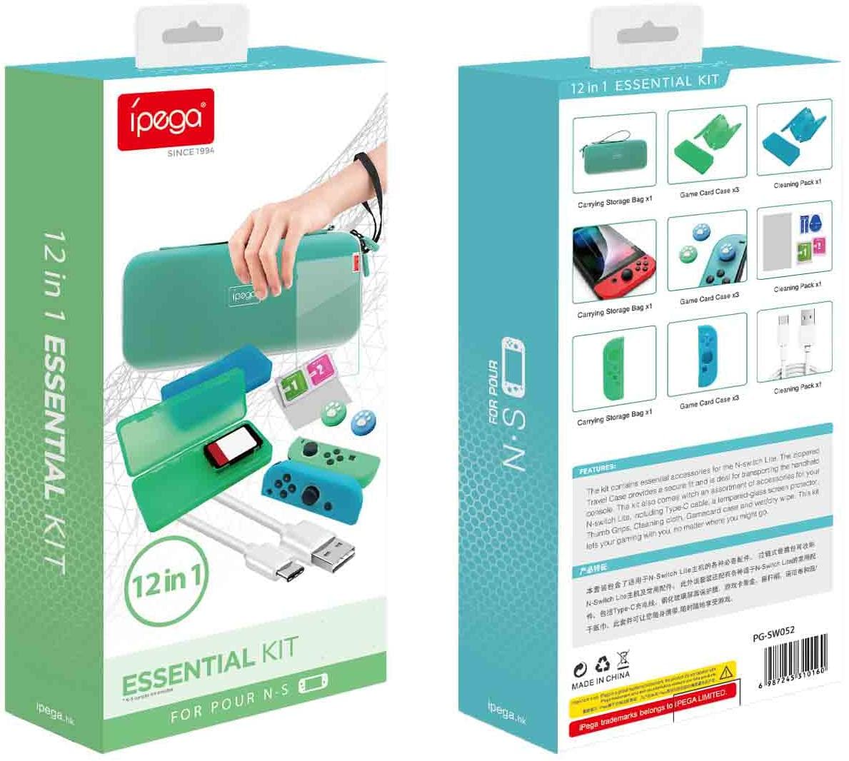 Набор аксессуаров ESSENTIAL KIT iPega 12в1 для Nintendo Switch (PG-SW052)