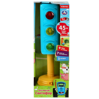 Обучающий СВЕТОФОР СИНИЙ ТРАКТОР 45 фраз,стихов,звуков.пдд.свет.кор.бат. Умка в кор.60шт HT1033-R2