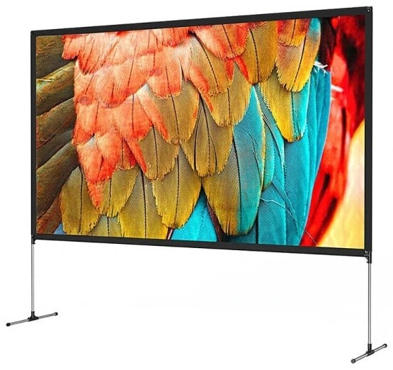 (EU) Аксессуар для проектора BlitzWolf BW-VS6 (100", экран портативный рулонный, 16:9 матовый 4K), Чёрный, Белый