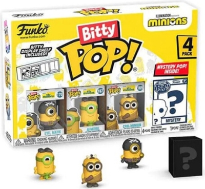 (EU) Фигурка Funko POP! Bitty Minions: Eye Matie, Cro-Minion, Au Naturel 4-Pack (73035)