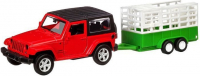 Машина АВТОПАНОРАМА Jeep Wrangler c прицепом для перевозки животных (JB1251176)