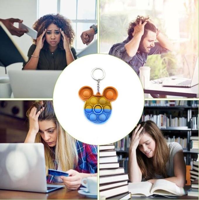 Брелок-игрушка POP IT Микки Маус (6х6см) антистресс (тактильная, сенсорная)