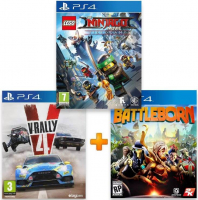 ИгроПак для PS4: LEGO Ninjago Movie Game + V-Rally + Battleborn