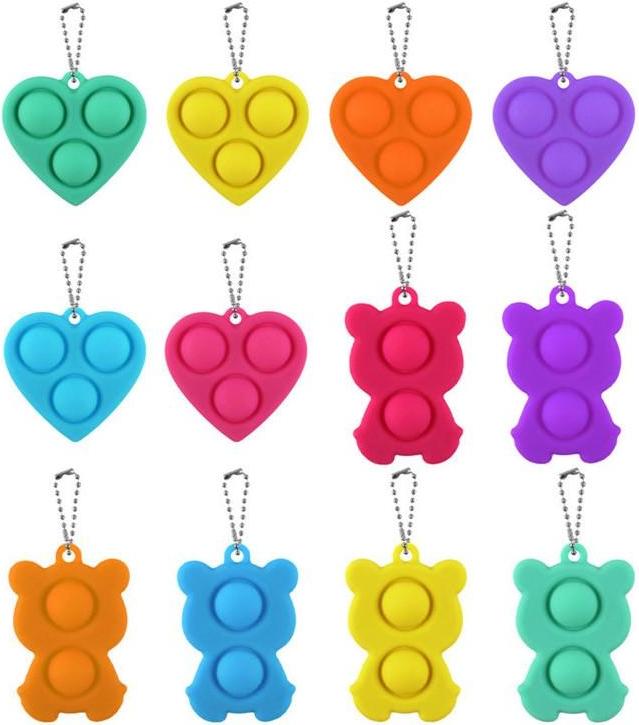 Брелок-игрушка Simple Dimple Медведь (4х7см) (желтый) антистресс (тактильная, сенсорная)