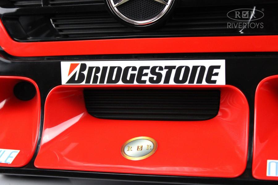 Детский электромобиль RiverToys Mercedes-Benz Axor с прицепом (H777HH) красный