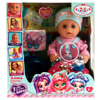 Пупс озвуч БАРТО А. Алиса 30см в комб, пьет, писает, плачет, 100 фраз, 4 акс КАРАПУЗ в кор.12шт Y30BB-DPC-GIRL-22-RU